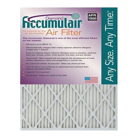 Accumulair FD11.88X16.88X4A 11.88x16.88x4 - Actual Size Accumulair Diamond 4-Inch Filter - MERV 13  Pack Of 2